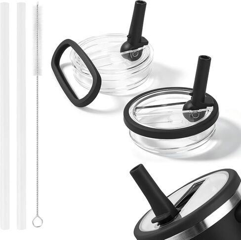 2 حزمة 30 أوقية Flip Straw Leak Proof Lid لـ Stanley Quencher H2.0 ، استبدال غطاء تربط البهلوان ، BPA قابلة لإعادة الاستخدام بدون انسكاب ليد لإكسسوارات ستانلي in Saudi Arabia