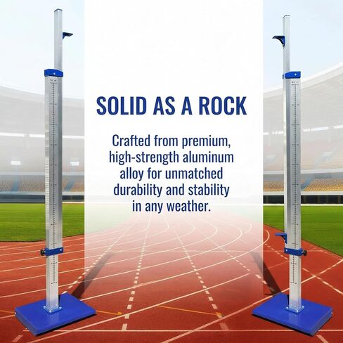 Portable High Jump Standards - Adjustable Aluminum Training Stands for Track & Field, School Competitions, Measures 1' to 7.5', Lightweight & Durable in Kuwait