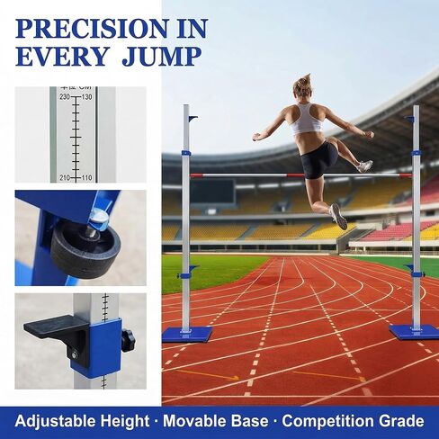 Portable High Jump Standards - Adjustable Aluminum Training Stands for Track & Field, School Competitions, Measures 1' to 7.5', Lightweight & Durable in Kuwait