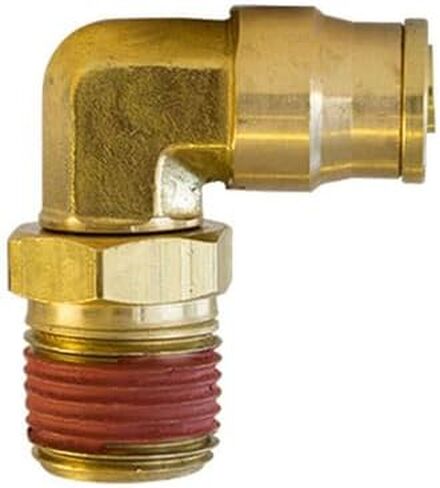 Tectran PL136912D Dot 90 Deg Male Elbow Push Lock Swivel Brass Fitting, 3/4" Tube Size, 1/2" Pipe Thread in Kuwait