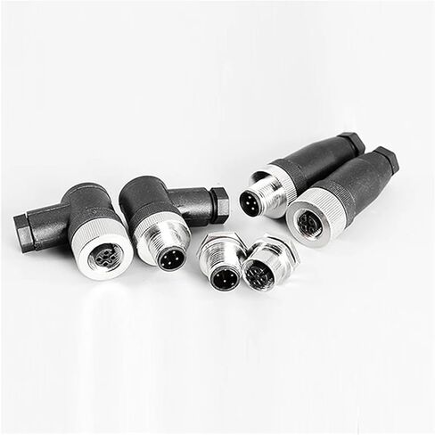 M12 Elbow Sensor Connector 5 PCS - Waterproof 4/5/8/12 Pin Male & Female Aviation Plug & Socket with Screw Threaded Coupling Type A(M12-male 4pin,5 PCS) in Saudi Arabia