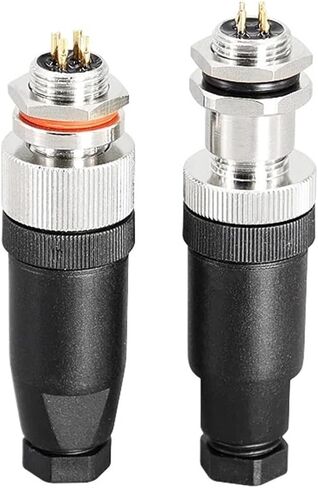 M12 Elbow Sensor Connector 5 PCS - Waterproof 4/5/8/12 Pin Male & Female Aviation Plug & Socket with Screw Threaded Coupling Type A(M12-male 4pin,5 PCS) in Saudi Arabia