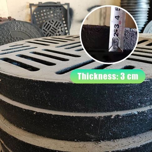 غطاء شبكة تصريف مستدير من الحديد الزهر شديد التحمل - واقي تصريف خندق خارجي مقاس 12 بوصة إلى 26 بوصة - بديل متين لمصارف المجاري، خيارات مقاس 30 سم - 11.8 بوصة in Kuwait