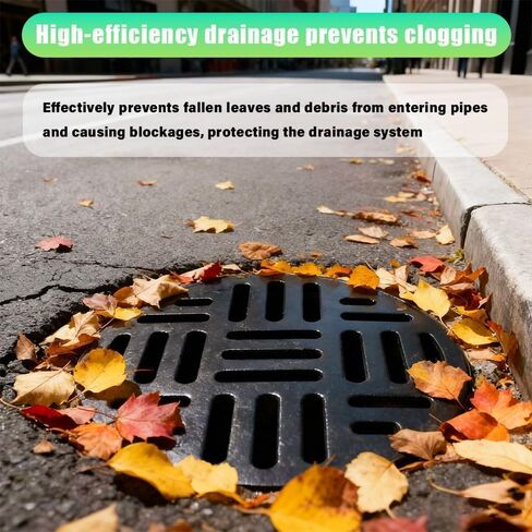Heavy-Duty Cast Iron Drain Grate Cover - 12in, 14in, 18in, 20in, 26in Outdoor Trench Drain Protector - Durable Sewer Replacement for 30cm-11.8in Systems in Kuwait