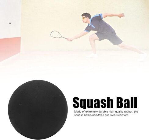 AMONIDA 37mm Squash Ball, Double Yellow Dot Rubber Sports Competition Squash Balls with Low Racket Speed & Low Elasticity, Ideal for Professional Tournament & Club Players Training in Kuwait