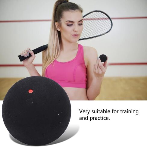 Rubber Squash Racket Ball Lightweight 37mm Single Dot Squash Ball for Training and Warmup Suitable for Players at Any Level (Single red dot) in Kuwait