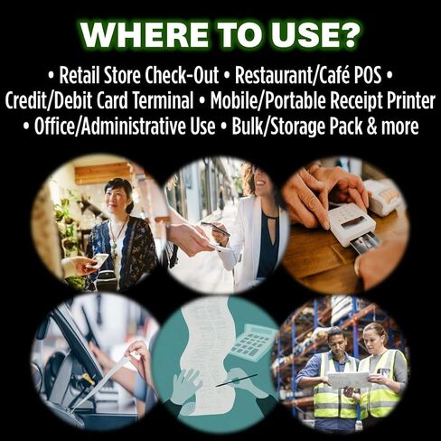 DU-MOST 5560 Thermal Receipt Paper Rolls, 3-1/8" x 273 ft, 50 Pack, BPA & BPS Free Premium POS Cash Register Paper Bulk for POS Cash Register, Receipt Printers in Kuwait