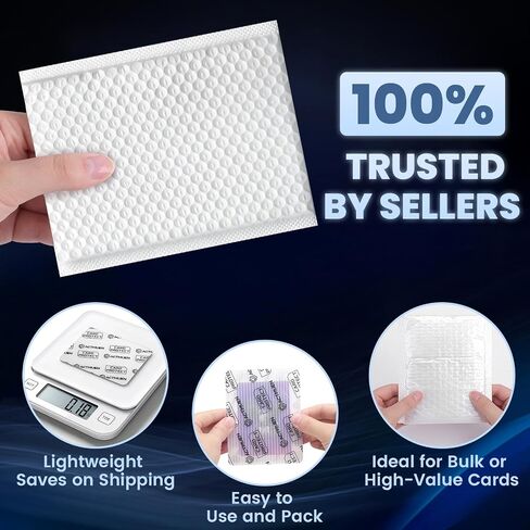 Trading Card Shipping Supplies Kit, 200 3.5" x 4.5" Cardboard Mailers for Trading Cards with 100 Self Seal Bubble Mailers & 420 Card Sealing Stickers, Sports Card Shipping Supplies for TCG, MTG in Kuwait