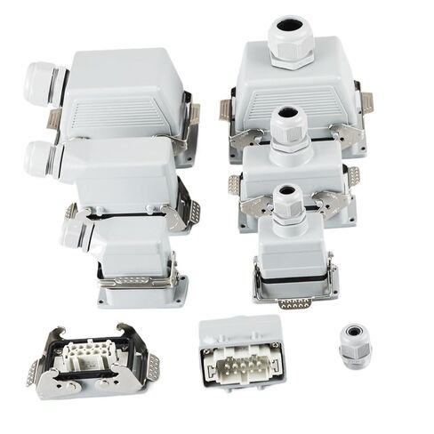 Heavy Duty Connectors HE Series Industrial Connector 4Pin Side Out Waterproof Connectors 4-48Pin 500V(Side Out Type,10Pin) in Kuwait