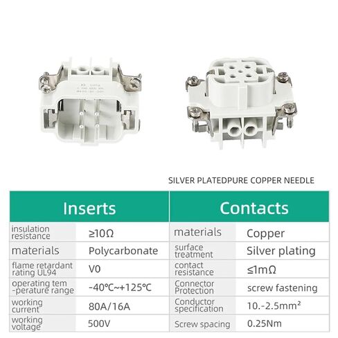 Heavy Duty Connectors HE Series Industrial Connector 4Pin Side Out Waterproof Connectors 4-48Pin 500V(Side Out Type,10Pin) in Kuwait