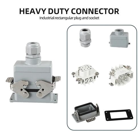 Heavy Duty Connectors HE Series Industrial Connector 4Pin Side Out Waterproof Connectors 4-48Pin 500V(Side Out Type,10Pin) in Kuwait