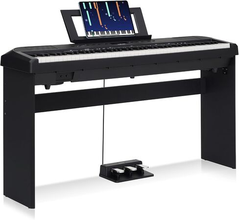 Digital Piano 88 Key Full Size for Beginners, Portable Keyboard with Sustain Pedal, Fully Weighted Touch Response, Built-in Speakers, Headphone Practice for Adults Kids Travel Small Space Daily Use in Kuwait