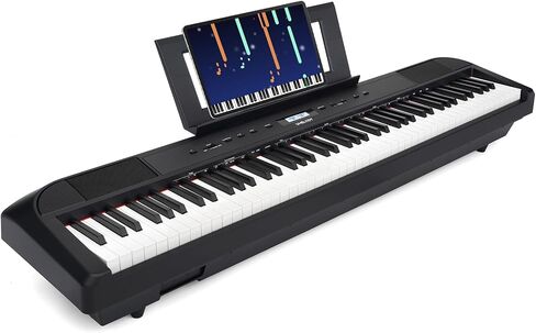 Digital Piano 88 Key Full Size for Beginners, Portable Keyboard with Sustain Pedal, Fully Weighted Touch Response, Built-in Speakers, Headphone Practice for Adults Kids Travel Small Space Daily Use in Saudi Arabia