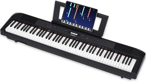 Digital Piano 88 Key Full Size for Beginners, Portable Keyboard with Sustain Pedal, Fully Weighted Touch Response, Built-in Speakers, Headphone Practice for Adults Kids Travel Small Space Daily Use in Saudi Arabia