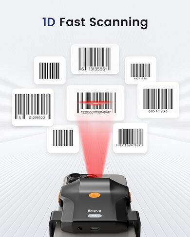 Eyoyo Bluetooth Barcode Scanner Wireless: Portable Phone Back Clip 1D Bar Coder Reader للمكتبة ، متجر البيع بالتجزئة ، مخزون الكتب - Fast UPC ISBN Scanner متوافق مع 4.7 "-7.2" هاتف Android ، iPhone in Kuwait