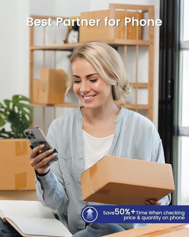 Eyoyo Bluetooth Barcode Scanner Wireless: Portable Phone Back Clip 1D Bar Coder Reader للمكتبة ، متجر البيع بالتجزئة ، مخزون الكتب - Fast UPC ISBN Scanner متوافق مع 4.7 "-7.2" هاتف Android ، iPhone in Kuwait