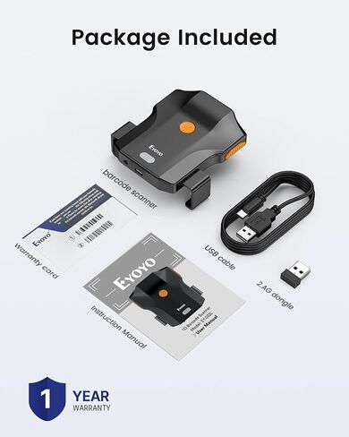 Eyoyo Bluetooth Barcode Scanner Wireless: Portable Phone Back Clip 1D Bar Coder Reader للمكتبة ، متجر البيع بالتجزئة ، مخزون الكتب - Fast UPC ISBN Scanner متوافق مع 4.7 "-7.2" هاتف Android ، iPhone in Kuwait