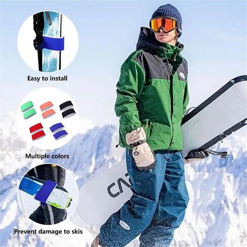 Ski Strap Fasteners 30 Pcs Ski Straps Adjustable Snowboard Strap Fixing Wraps Ties Fastener for Carrying Gear in Kuwait