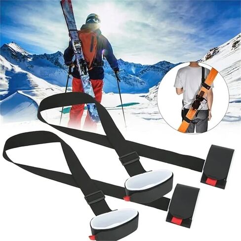 Ski Strap Fasteners 6 Packs Adjustable Ski and Pole Strap Shoulder Lash Handle Belt with Cushioned Fastener Tape Loop in Kuwait