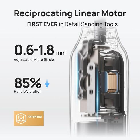 HOZO NeoSander Reciprocating Detail Sander, Mini Electric Pen Sander with 13000 SPM Linear Motion, Adjustable Stroke for Precision Sanding, Ideal for 3D Printing, Model Making, Crafts & DIY Projects in Kuwait