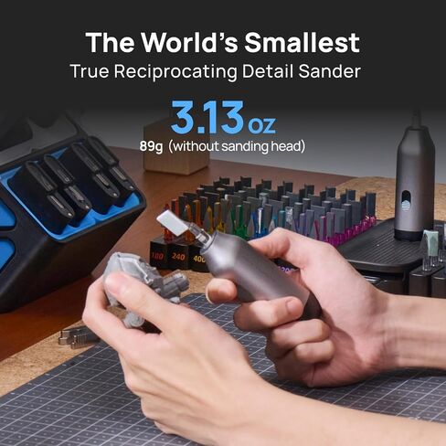 HOZO NeoSander Reciprocating Detail Sander, Mini Electric Pen Sander with 13000 SPM Linear Motion, Adjustable Stroke for Precision Sanding, Ideal for 3D Printing, Model Making, Crafts & DIY Projects in Kuwait