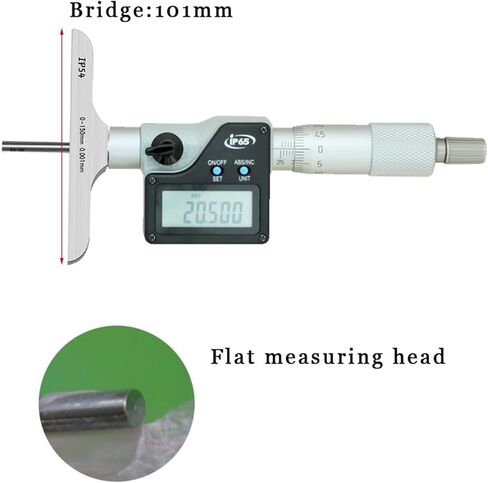 Depth Micrometer 0-25 0-50 0-100 0-200 0-150mm/0.01 Bridge Length 63mm in Kuwait