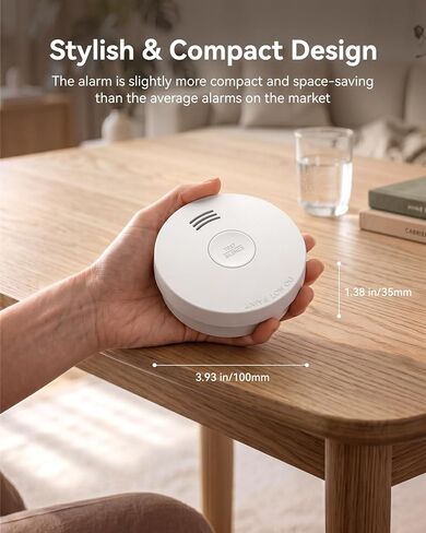 SITERWELL Smoke Detector Fire Alarms, 10 Year Battery Smoke Alarm Fire Detectors with Photoelectric Sensor & Low Battery, UL217 10th Listed, GS525A, 1 Pack (6 Packs) in Kuwait
