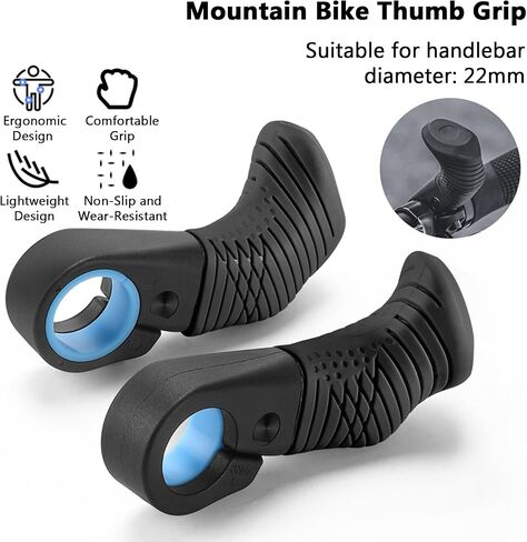 EVGATSAUTO Mountain Bike Thumb Grips Thumb Rest Support Thumb Holder Multi Angle Adjustable Handlebar Grips with Ergonomic Design for 22mm Handlebar in Saudi Arabia