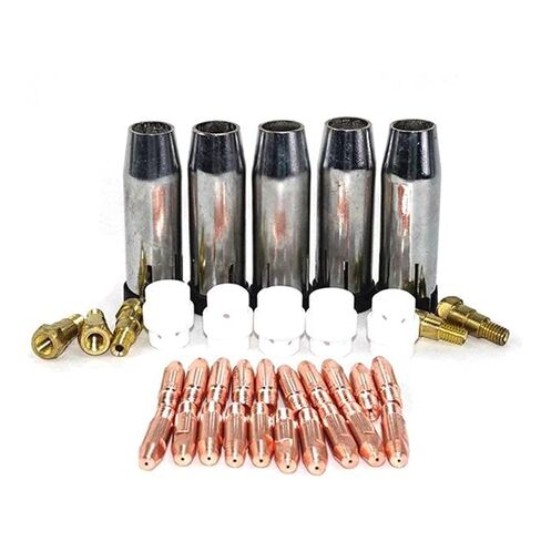 35Pcs 24KD Welding Torch Consumable 1.0mm MIG Gas Nozzle Tip Holder Diffuser for Machine Nozzle in Kuwait