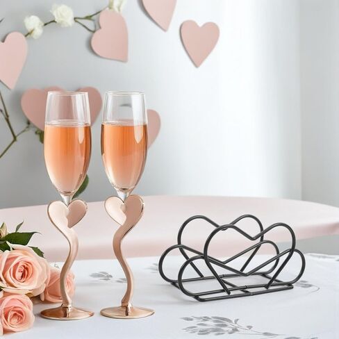 2pcs Vertical Napkin Holder Organizer, Heart-shaped Cast Iron Tissue Paper Dispenser for Tabletop, Kitchen Countertop Napkin Paper Storage for Restaurant and Home Use in Kuwait