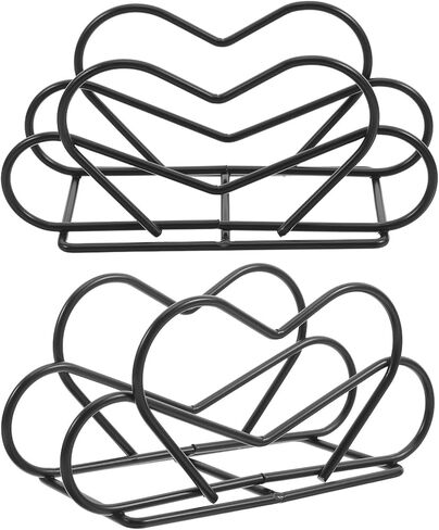 Operitacx 2pcs Heart Shaped Cast Iron Napkin Holder Freestanding Tissue Paper Dispenser for Tabletop Countertop Kitchen and Restaurant Use in Kuwait