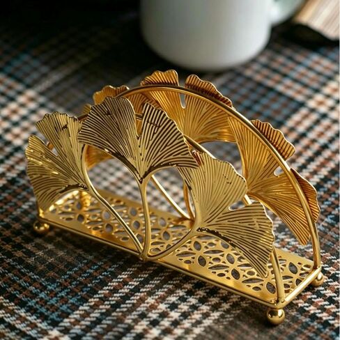 Elegant gold Cast Tissue Napkin Holder - Vertical Napkin Dispenser for Kitchen & Dining Room Decor (3) in Saudi Arabia