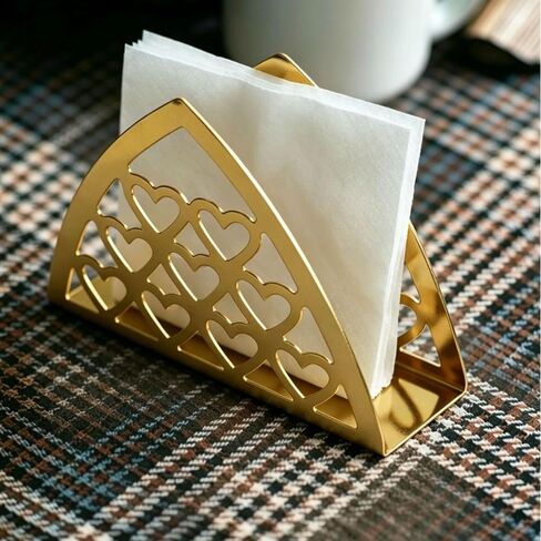 Elegant gold Cast Tissue Napkin Holder - Vertical Napkin Dispenser for Kitchen & Dining Room Decor (3) in Saudi Arabia