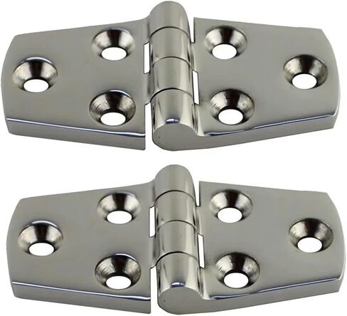 Cast Door Strap Hinge with 6 Holes 76mm 102mm Mirror Polishing Hinges Hardware 2Pcs(38X76mm) in Kuwait