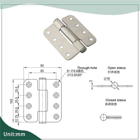 304 Stainless Steel Load-Bearing Hinge 1Pcs in Kuwait