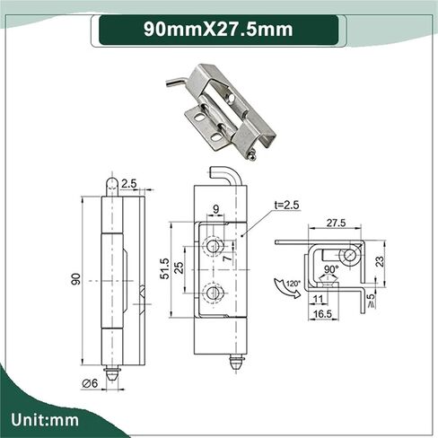 304 مفصل غير منتظم من الفولاذ المقاوم للصدأ 90mmX27.5mm 90mmX33.5mm 90mmX24mm 1 قطعة (90mmX27.5mm) in Saudi Arabia