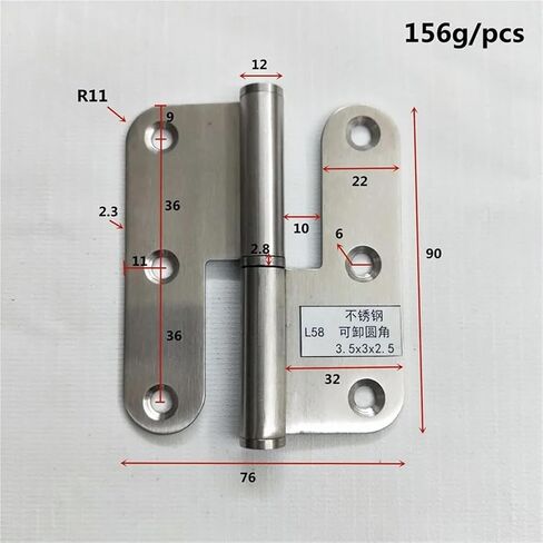 Stainless Steel Door Hinges 6 Holes Hinge Accessories Hinges Hardware 2Pcs in Kuwait