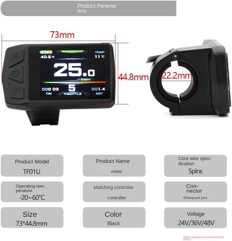 Ebike Display for KT TF01U 24V 36V 48V Intelligent Colorful LCD Meter Waterproof Joint Electric Bicycle Meter in Kuwait