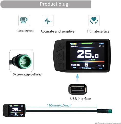 Ebike Display for KT TF01U 24V 36V 48V Intelligent Colorful LCD Meter Waterproof Joint Electric Bicycle Meter in Kuwait