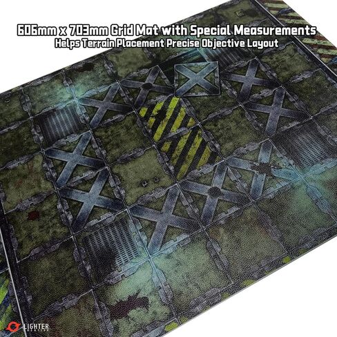 بساط معركة شبكي مزدوج الجوانب لألعاب الحرب لفريق WH40K Kill Team 30 بوصة × 22 بوصة/606 مم × 703 مم - مصنوع من الجلد الصناعي، بسُمك 1.1 مم (على الوجهين) in Kuwait
