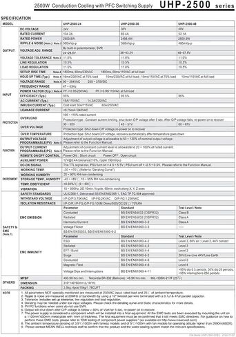 UHP-2500-24 UHP-2500-36 UHP-2500-48 مصدر الطاقة UHP-2500 2500 واط تبريد التوصيل مع ملحق التبديل (24 فولت) in Kuwait