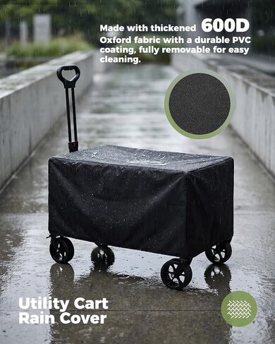 Collapsible Wagon 440lbs Load 42.5" Extra Long with Brake, Cover, Tailgate | 120L Plus Capacity, Heavy Duty, All Terrain, beach wagon, foldable wagon, Folding Wagon for Dogs, Sand, sport, Groceries in Kuwait