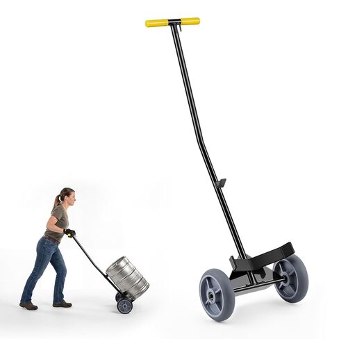 BBTO Keg Dolly 400 LB Capacity Hand Truck Dolly Cart with 2 Wheels, Stainless Steel Cart with Handle and Keg Hooks for Bar Warehouses Offices Homes Shopping in Kuwait
