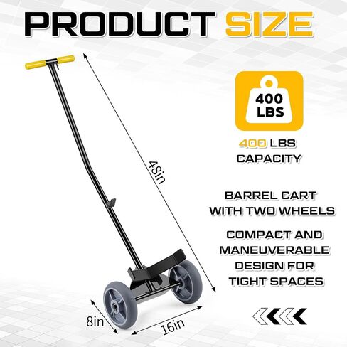 BBTO Keg Dolly 400 LB Capacity Hand Truck Dolly Cart with 2 Wheels, Stainless Steel Cart with Handle and Keg Hooks for Bar Warehouses Offices Homes Shopping in Kuwait