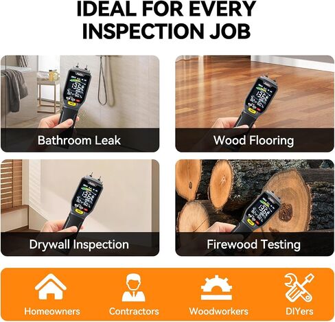 NDI ND316PRO Dual-Mode Moisture Meter – Pin & Pinless Non-Destructive, Wood & Building Materials, Temperature & Humidity Display, Data Log, Backlit LCD in Kuwait