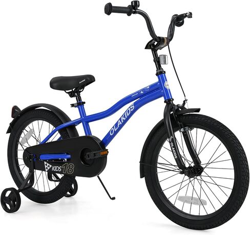 Olakids Kids Bike, 12 14 16 18 Inch Toddlers Bike with Training Wheels Safety Bell Adjustable Seat and Handlebar, Handbrake and Coaster Brake, Children's Bicycle for Boys Girls in Saudi Arabia