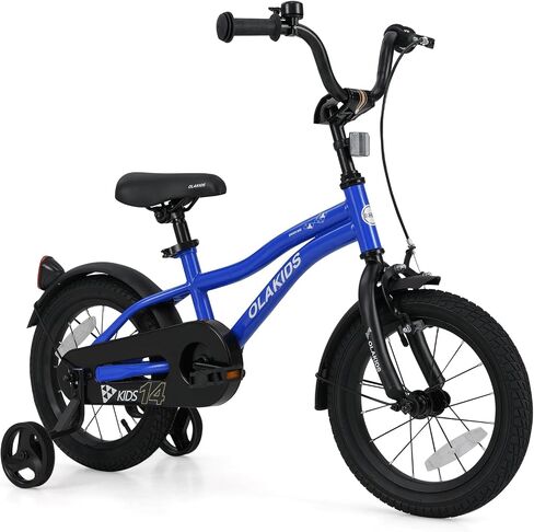 Olakids Kids Bike, 12 14 16 18 Inch Toddlers Bike with Training Wheels Safety Bell Adjustable Seat and Handlebar, Handbrake and Coaster Brake, Children's Bicycle for Boys Girls in Saudi Arabia