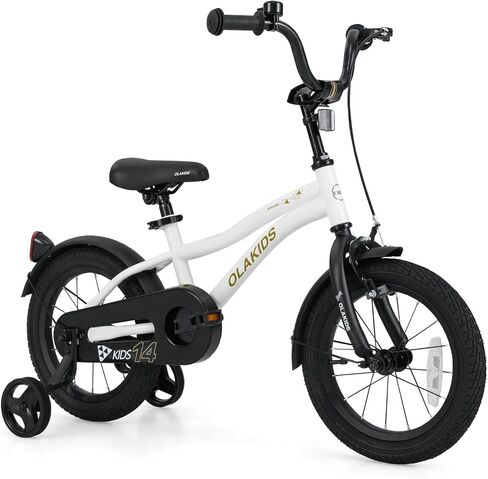 Olakids Kids Bike, 12 14 16 18 Inch Toddlers Bike with Training Wheels Safety Bell Adjustable Seat and Handlebar, Handbrake and Coaster Brake, Children's Bicycle for Boys Girls in Saudi Arabia