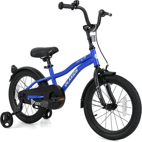 Olakids Kids Bike, 12 14 16 18 Inch Toddlers Bike with Training Wheels Safety Bell Adjustable Seat and Handlebar, Handbrake and Coaster Brake, Children's Bicycle for Boys Girls in Saudi Arabia