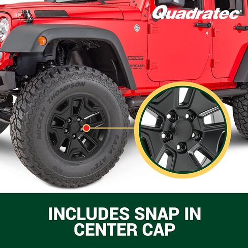 Quadratec Hardrock 17" Alloy Wheel, Gunmetal Gray - 5x5 Bolt Pattern with 5.2" Backspace - 17x8.5 (+11.43mm Offset) - Fits Jeep JT, WJ, WK, WK2, JK, JL, JKU, JLU - Hub Centric Wheel with Center Cap in Saudi Arabia
